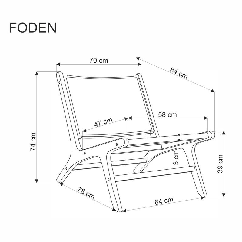 FODEN relaxačné kreslo, čierne/prírodné
