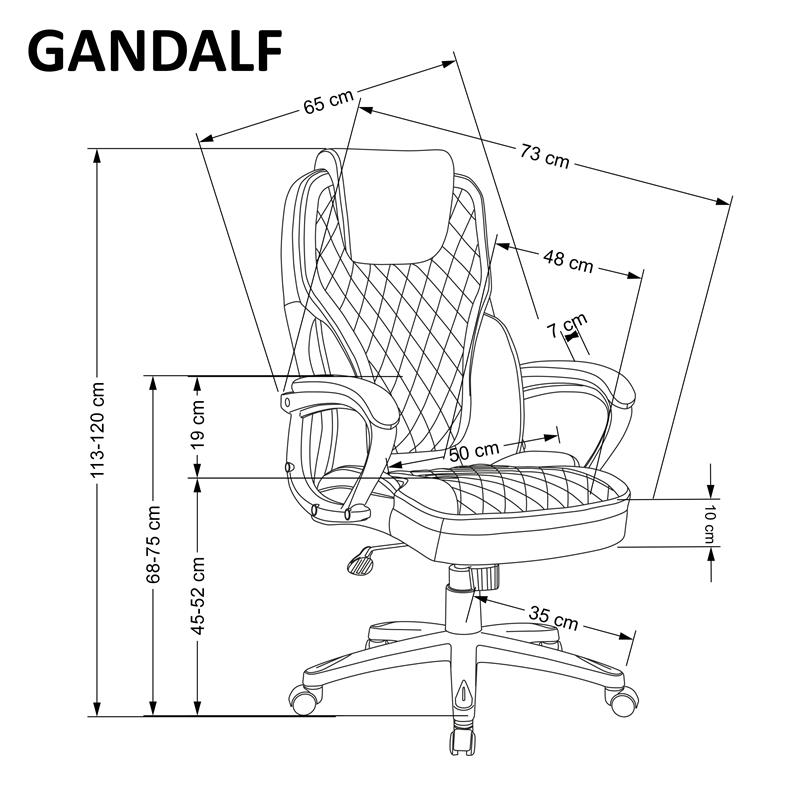 GANDALF kancelárska stolička čierna/šedá