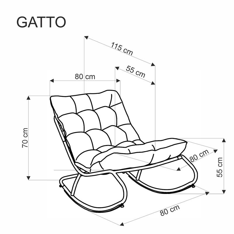 GATTO relaxačné kreslo šedé