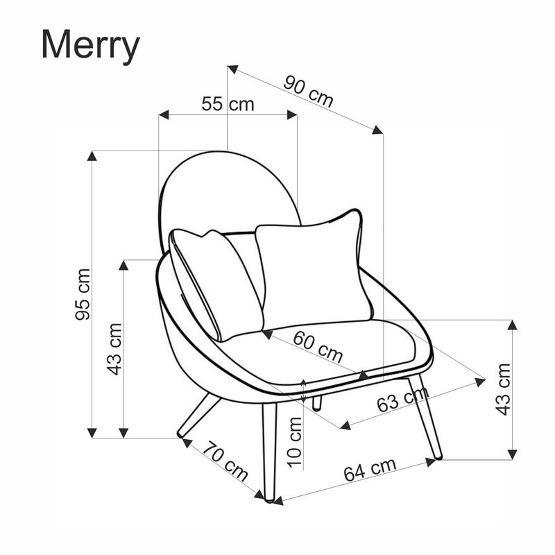 MERRY relaxačné kreslo, šedé
