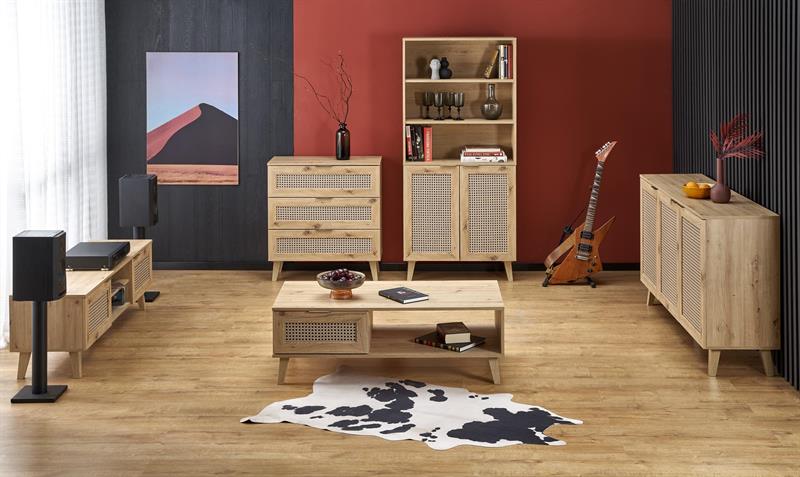 BORNEO S-1 skriňa, 80/57/200cm, dub artisan/čierna