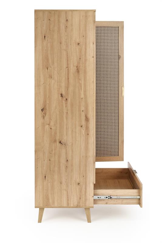 BORNEO S-1 skriňa, 80/57/200cm, dub artisan/čierna