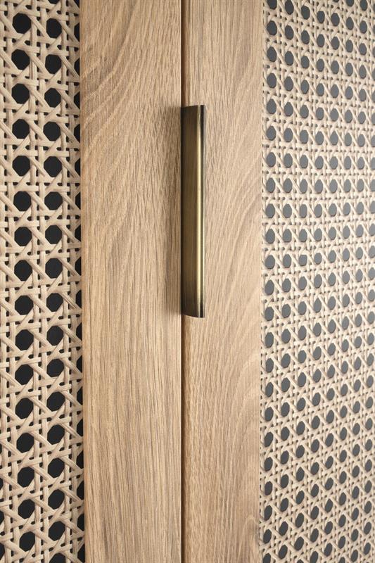BORNEO S-1 skriňa, 80/57/200cm, dub artisan/čierna