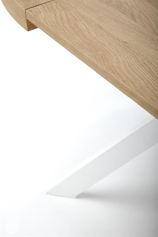PERONI jedálenský rozkladací stôl 100(250)x100x75cm - dub zlatý / biela