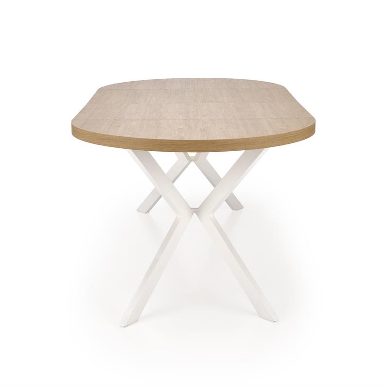 PERONI jedálenský rozkladací stôl 100(250)x100x75cm - dub zlatý / biela