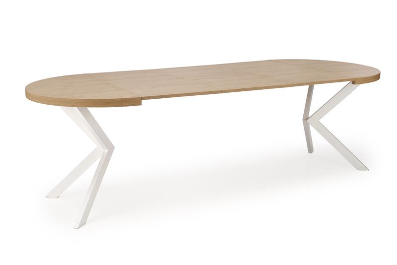 PERONI jedálenský rozkladací stôl 100(250)x100x75cm - dub zlatý / biela