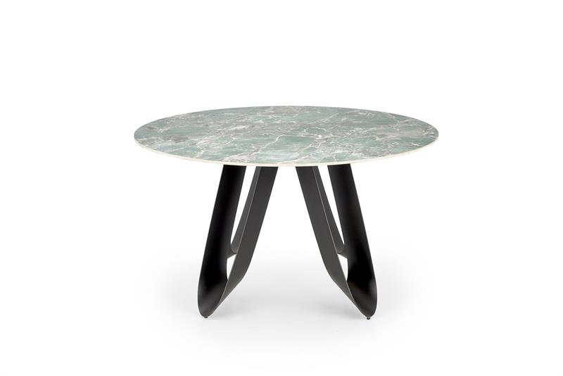 GIOVANI stôl jedálenský 135/76/60cm, mramor/oceľ, zelená/čierna
