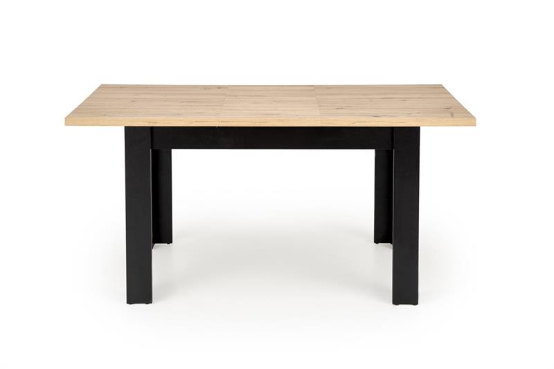 BAGIO stôl jedálenský, 120-160x80, doska lamin dub artisan/čierna