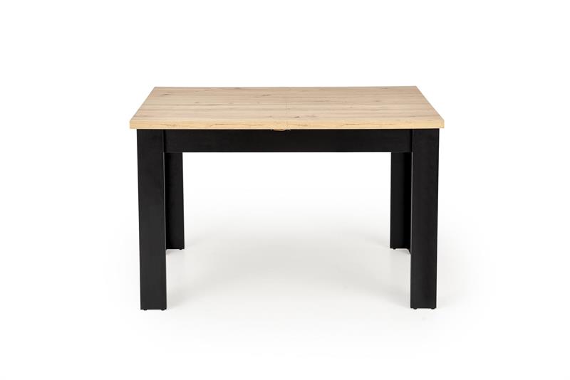 BAGIO stôl jedálenský, 120-160x80, doska lamin dub artisan/čierna