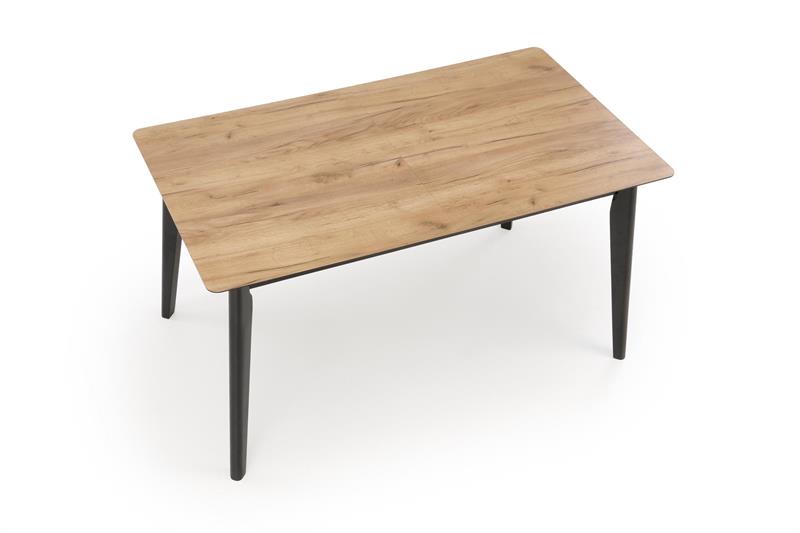 GULIAN jedálenský stôl 40-180/90/76/153cm,lamino/masív,dub wotan/čierna