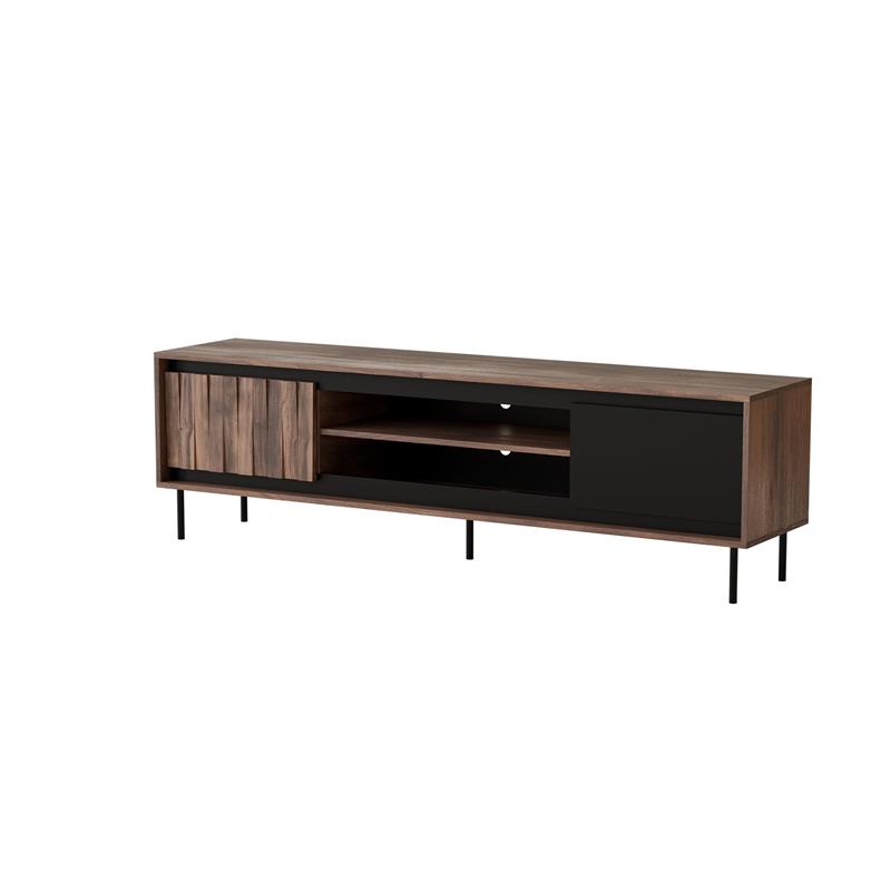 SWING RTV-1 skrinka 180/40/48cm, lamino/pvc/oceľ, orech/čierna