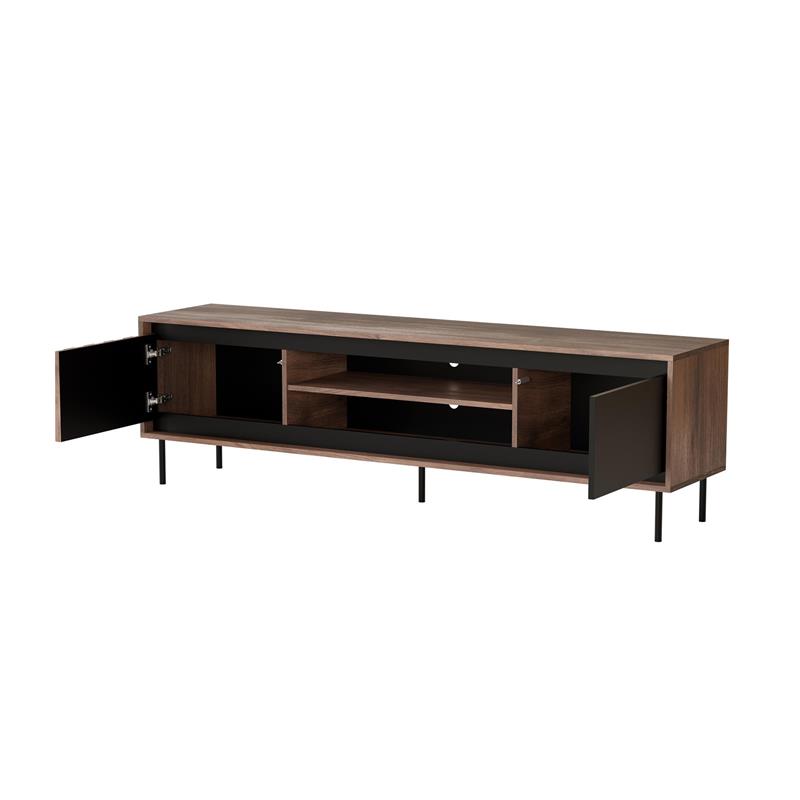 SWING RTV-1 skrinka 180/40/48cm, lamino/pvc/oceľ, orech/čierna