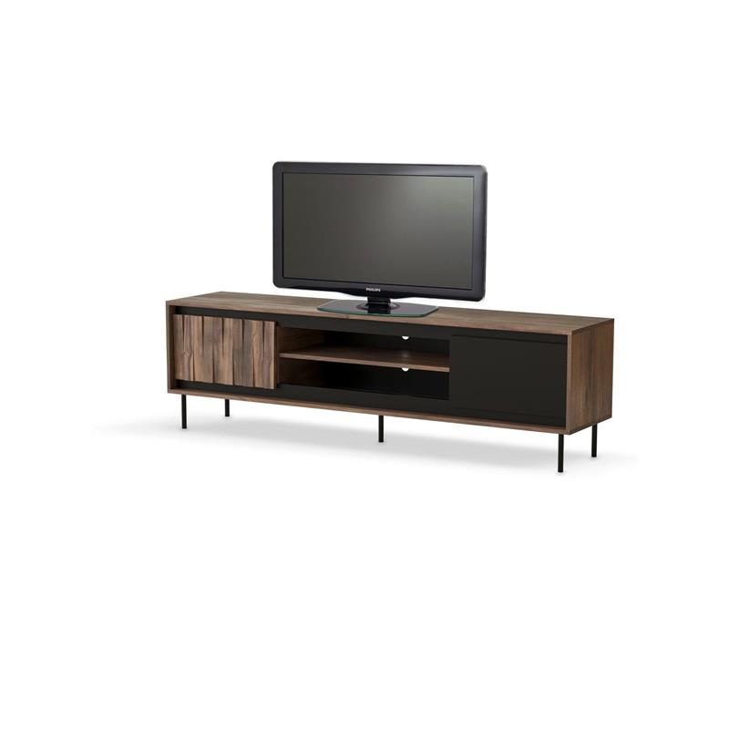 SWING RTV-1 skrinka 180/40/48cm, lamino/pvc/oceľ, orech/čierna
