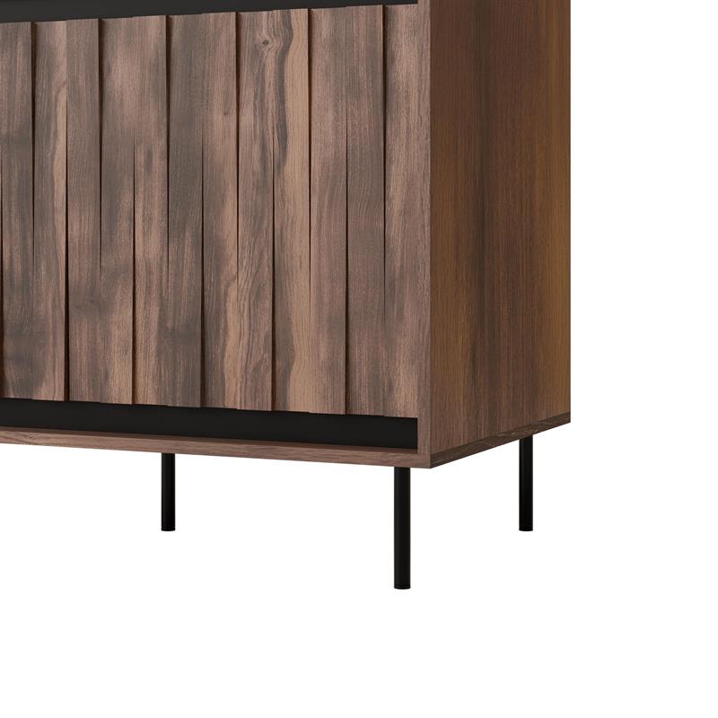SWING S-1 skriňa 102/55/179cm, lamino/pvc/oceľ, orech/čierna