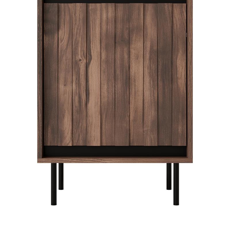 SWING W-1 vitrína 54/40/191cm, lamino/pvc/oceľ, orech/čierna