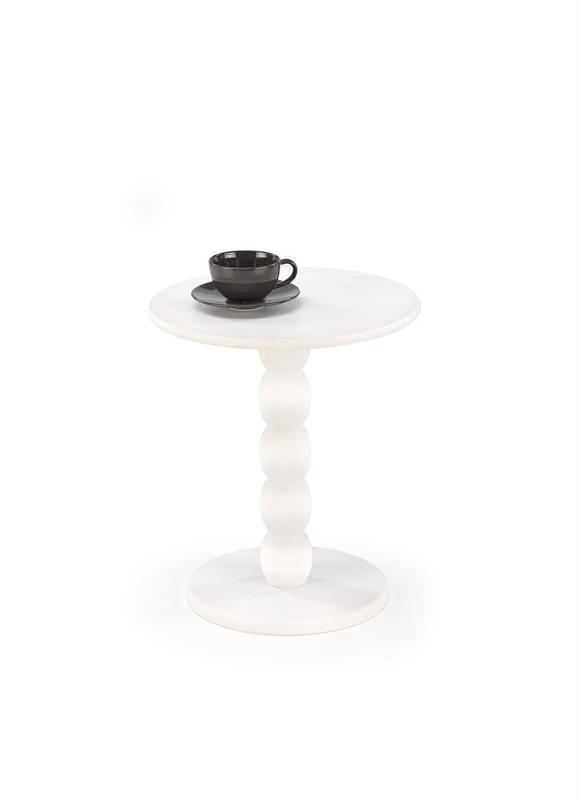 CIRILLA konferenčný stolík 40/47cm, lakovaná MDF/masívne drevo, biela