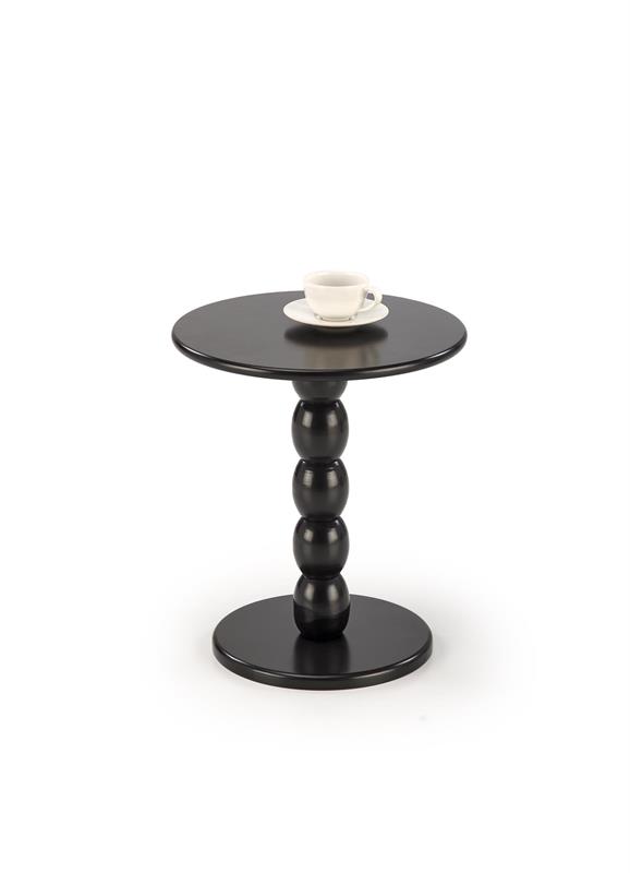 CIRILLA konferenčný stolík 40/47cm,lakovaná MDF/masívne drevo, čierna