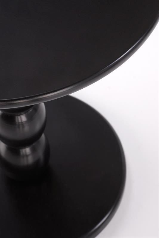 CIRILLA konferenčný stolík 40/47cm,lakovaná MDF/masívne drevo, čierna