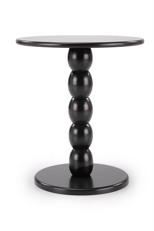 CIRILLA konferenčný stolík 40/47cm,lakovaná MDF/masívne drevo, čierna