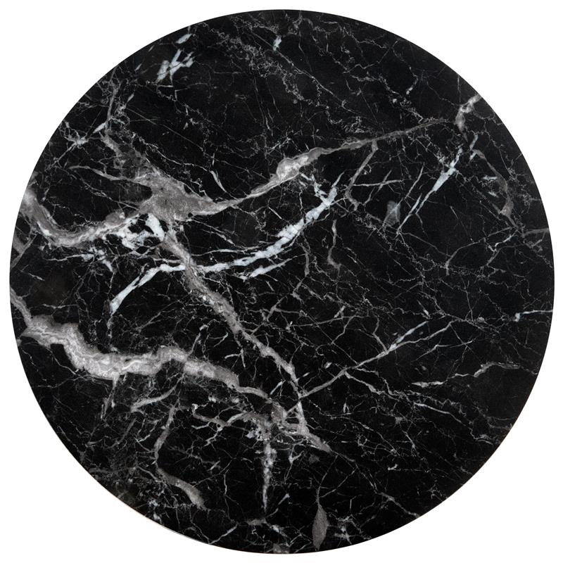 OREO konferenčné stolíky, priemer 53(43)x45(35)cm,čierny mramor/čierna
