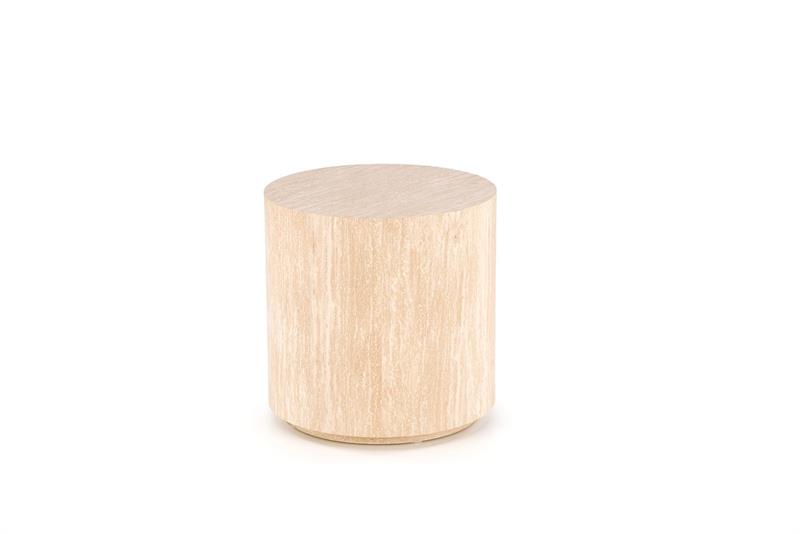 TRAVERTINO S konferenčný stolík okrúhly,45/45/45cm, dyhovaná MDF, travertín