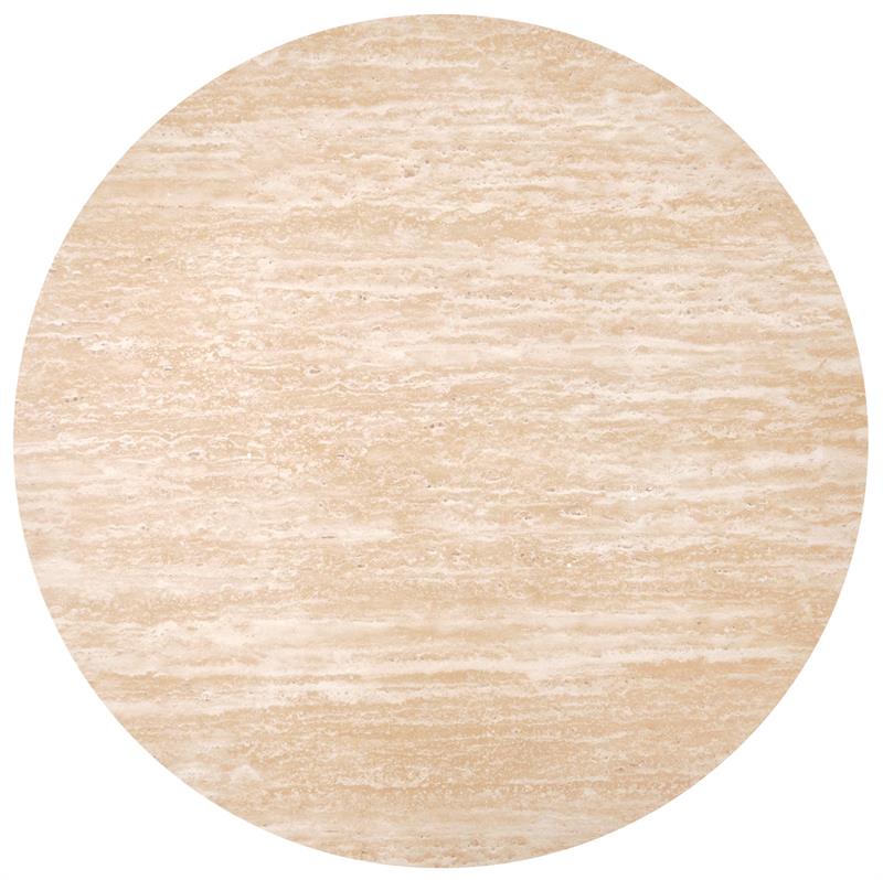 TRAVERTINO S konferenčný stolík okrúhly,45/45/45cm, dyhovaná MDF, travertín