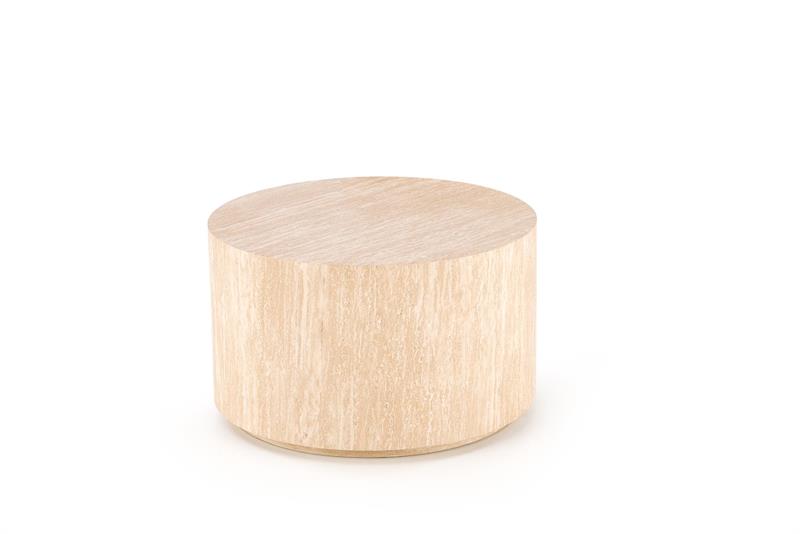 TRAVERTINO konferenčný stolík okrúhly,60/36cm, dyhovaná MDF, travertín