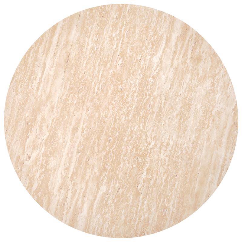 TRAVERTINO konferenčný stolík okrúhly,60/36cm, dyhovaná MDF, travertín