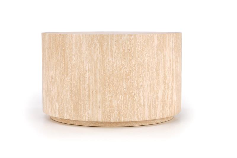 TRAVERTINO konferenčný stolík okrúhly,60/36cm, dyhovaná MDF, travertín