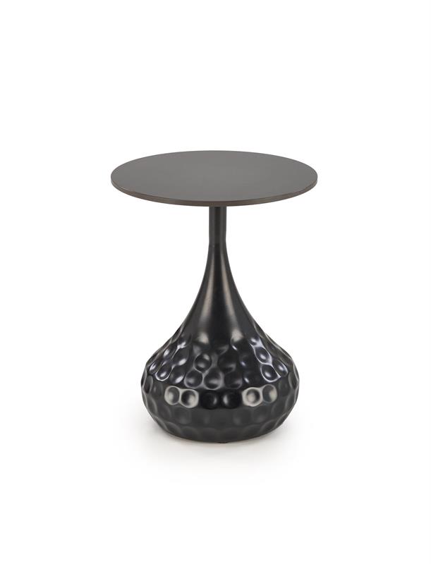VERDE konferenčný stolík, 40/52cm, mramor/oceľ, čierna/čierna
