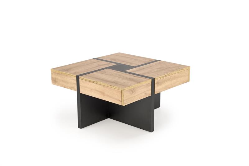 SEVILLA S konferenčný stolík, 80/80/47cm, dub craft/čierny