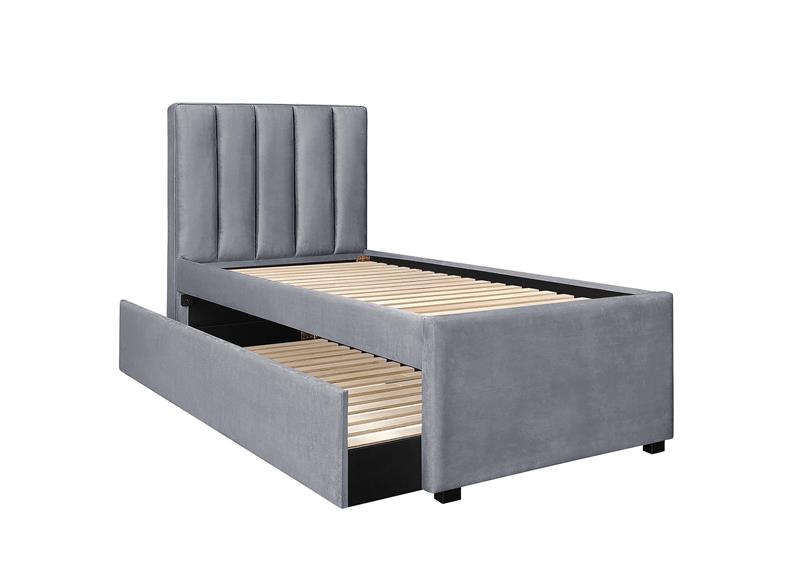 RUSO 90 posteľ s úložným prestorom, látka VELVET, sivá