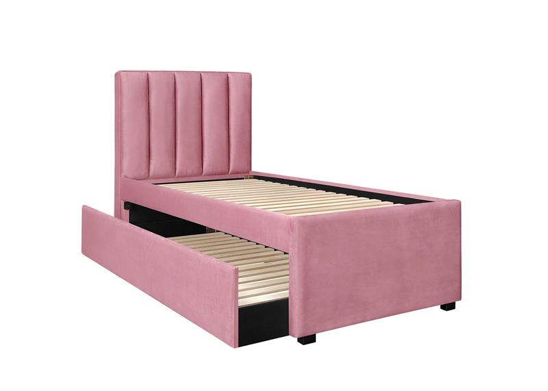 RUSO 90 posteľ s úložným prestorom, látka VELVET, ružová