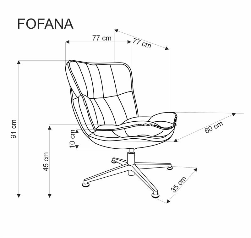 FOFANA oddychové kreslo, látka krémová