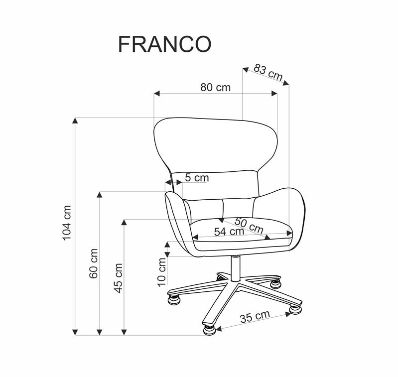 FRANCO oddychové kreslo, látka sivá