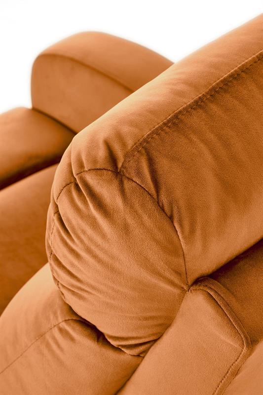 WONDER relaxačné hojdacie polohovateľné kreslo, látka zamat škoricová