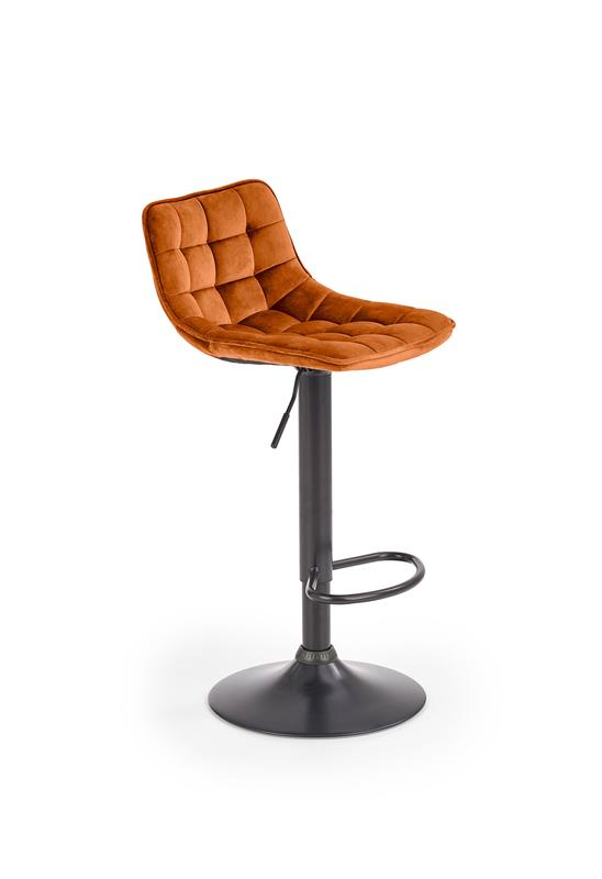 HOKER H95 barová stolička, látka Velvet škoricová/oceľ čierna