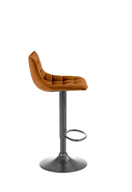 HOKER H95 barová stolička, látka Velvet škoricová/oceľ čierna