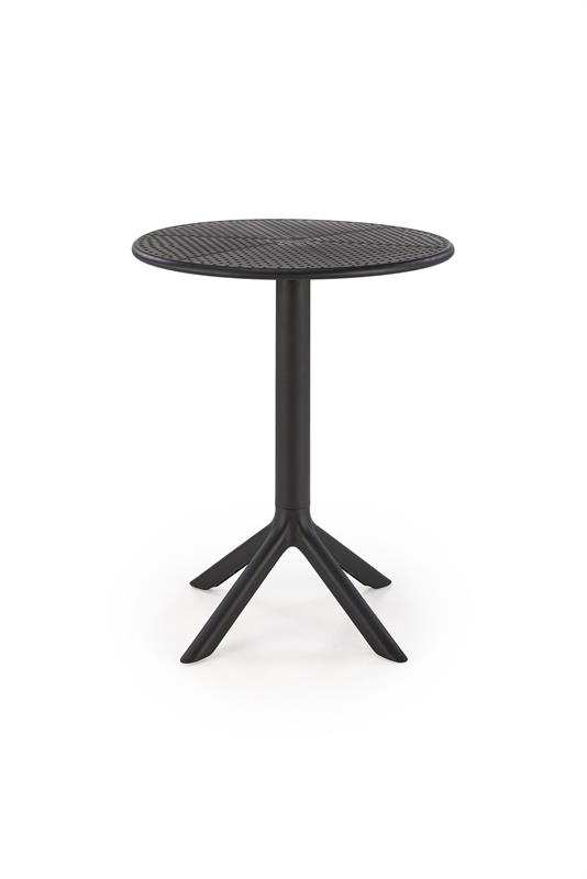 CALVO stolík terasový okrúhly 60/72 cm plast farba čierna
