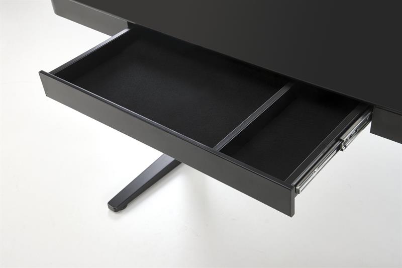 B-52 písací stolík, nastav.výška+displey+USB, sklo/kov, čierny