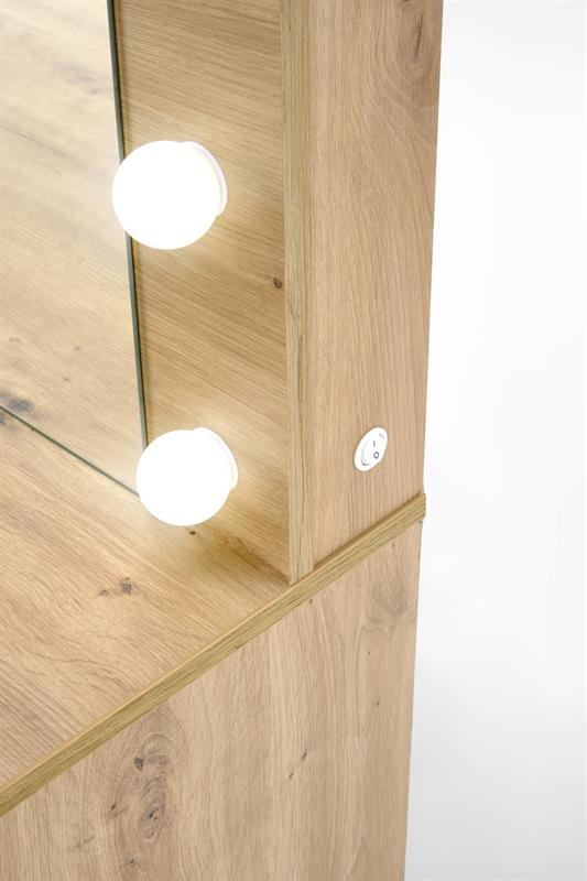 HOLLYWOOD XL toaletný stolík, dyhovaná doska dub artisan,s LED osvetl.