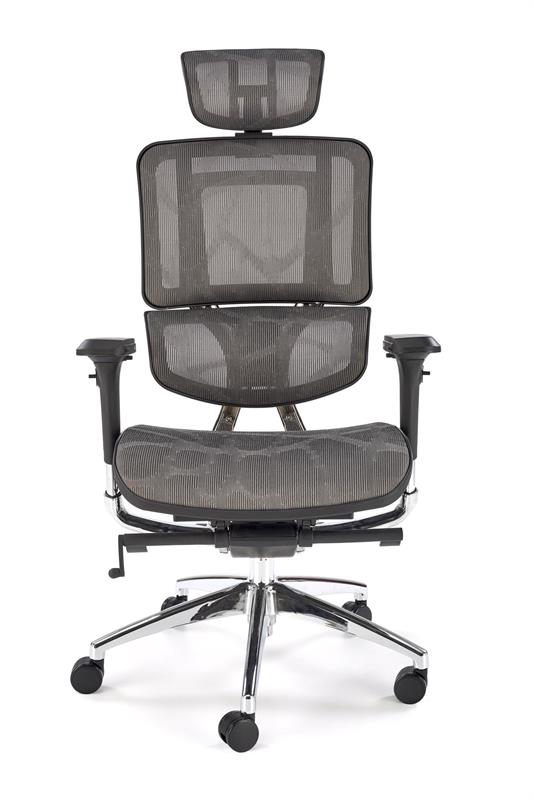 ETHAN kancelárske kreslo otočné s mechanizmom,hliník/sieťovina šedá
