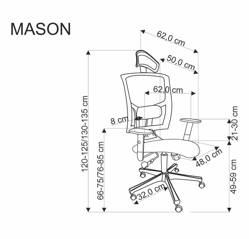 MASON kancelárske kreslo otočné s mechan.MULTIBLOCK,sieťka čierne