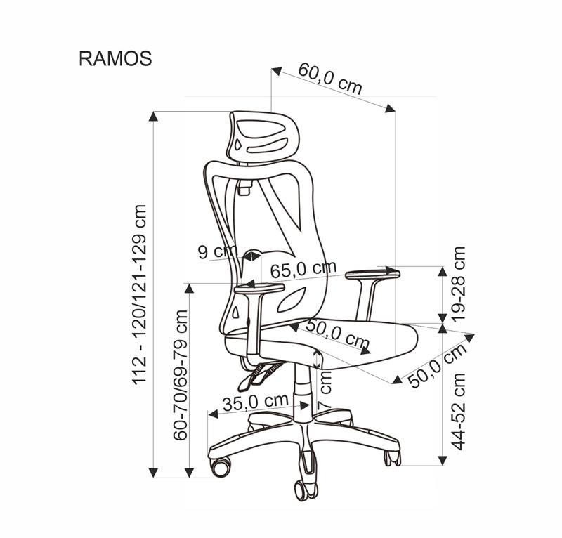 RAMOS kancelárske kreslo otočné s mechan.MULTIBLOCK,sieťka čierne