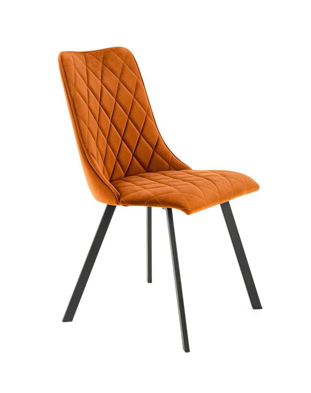 K450 stolička jedálenská, látka velvet škoricová/nohy kov čierne
