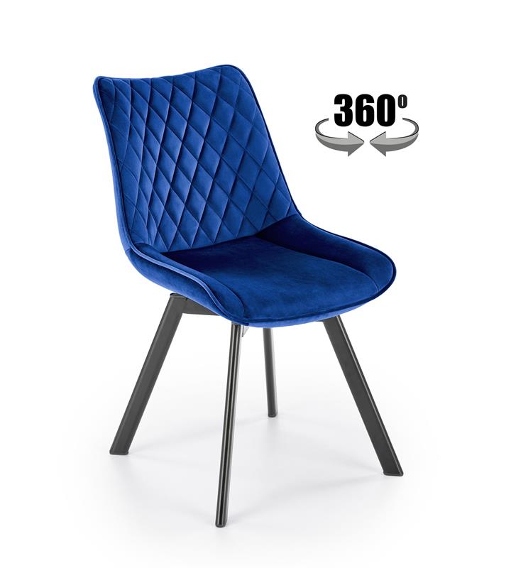 K520 jedálenská stolička, otáčacia, látka velvet, modrá