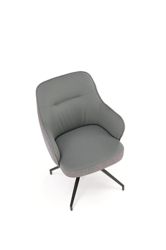 K527 jedálenská stolička otočná, látka velvet, sivá/svetlosivá