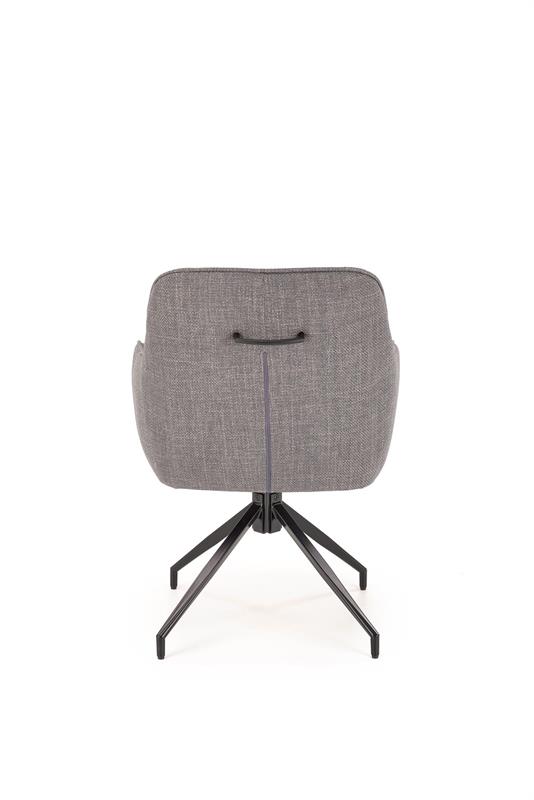 K527 jedálenská stolička otočná, látka velvet, sivá/svetlosivá
