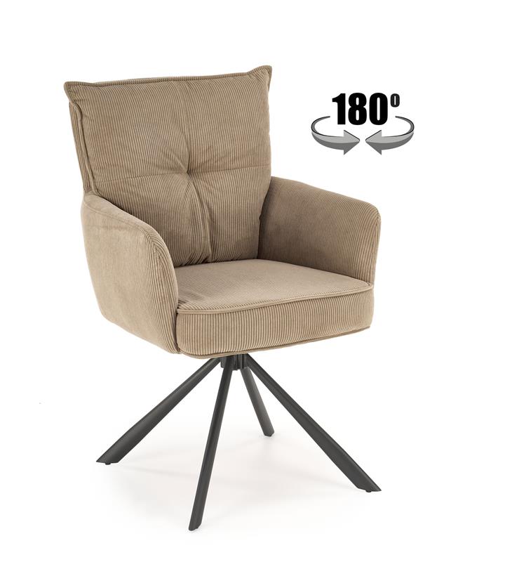 K528 jedálenská stolička otočná, látka velvet, kapučíno
