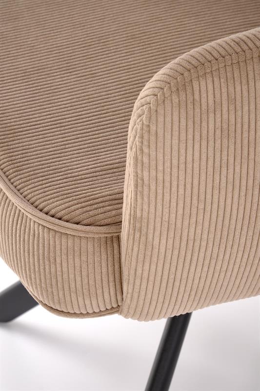 K528 jedálenská stolička otočná, látka velvet, kapučíno
